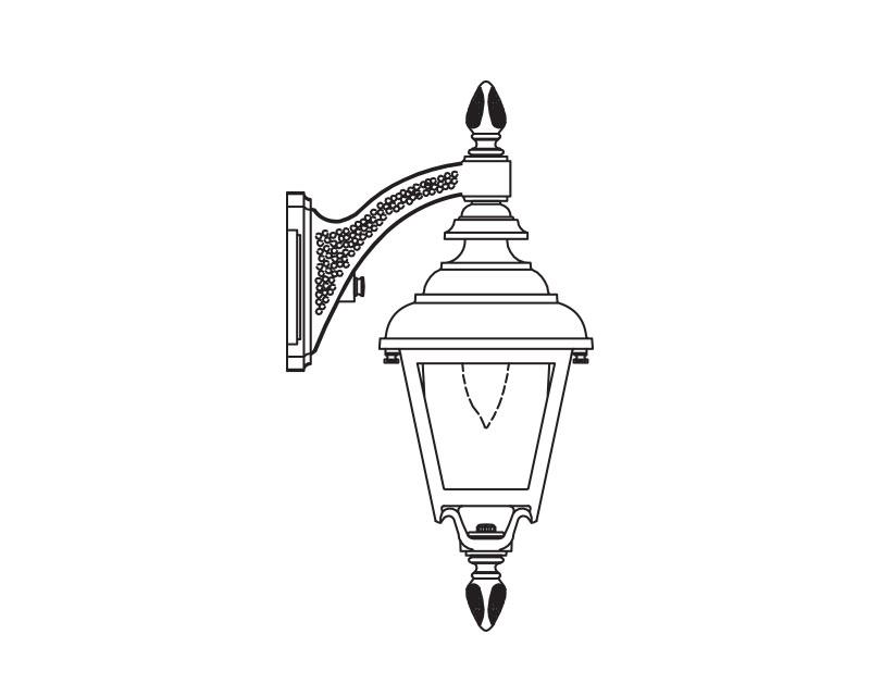 Value Line (4 Sided), Small, aluminum, Wall Mount, Clear acrylic, (1) 60W INC, 120V